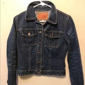 Guess dark denim jacket size medium